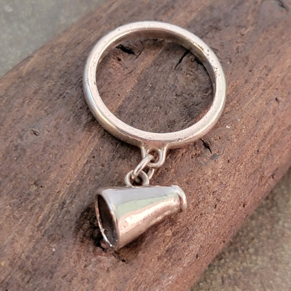 James Avery Cheerleader Megaphone Charm Dangle Ring